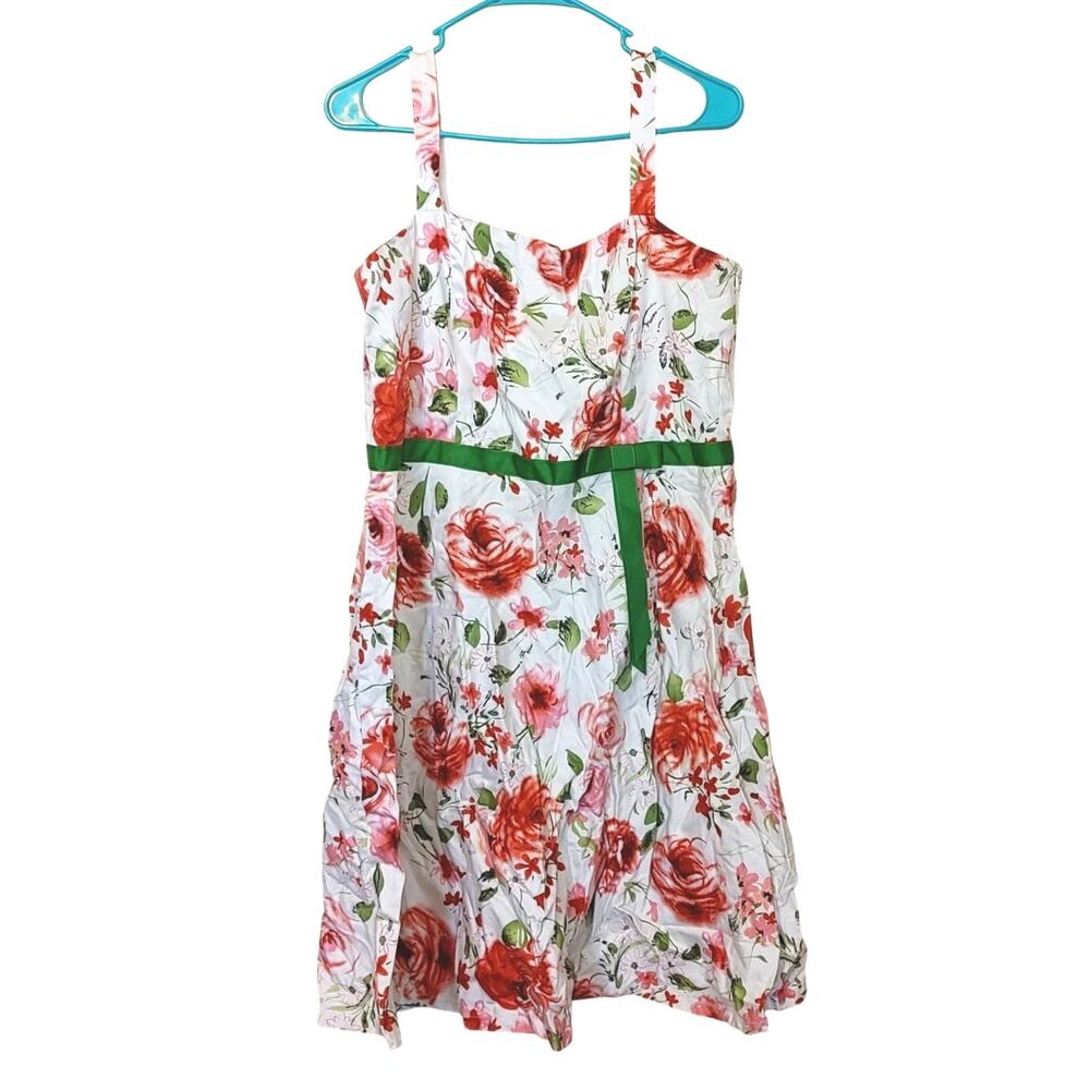 Citi Clothing Size 14P Petites Garden Dress Chic Floral Flower Wedding Cotton